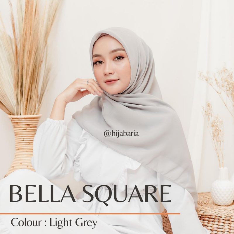 BELLA SQUARE hijab Polos | jilbab bella square Polos | Kerudung segiempat Abu Muda