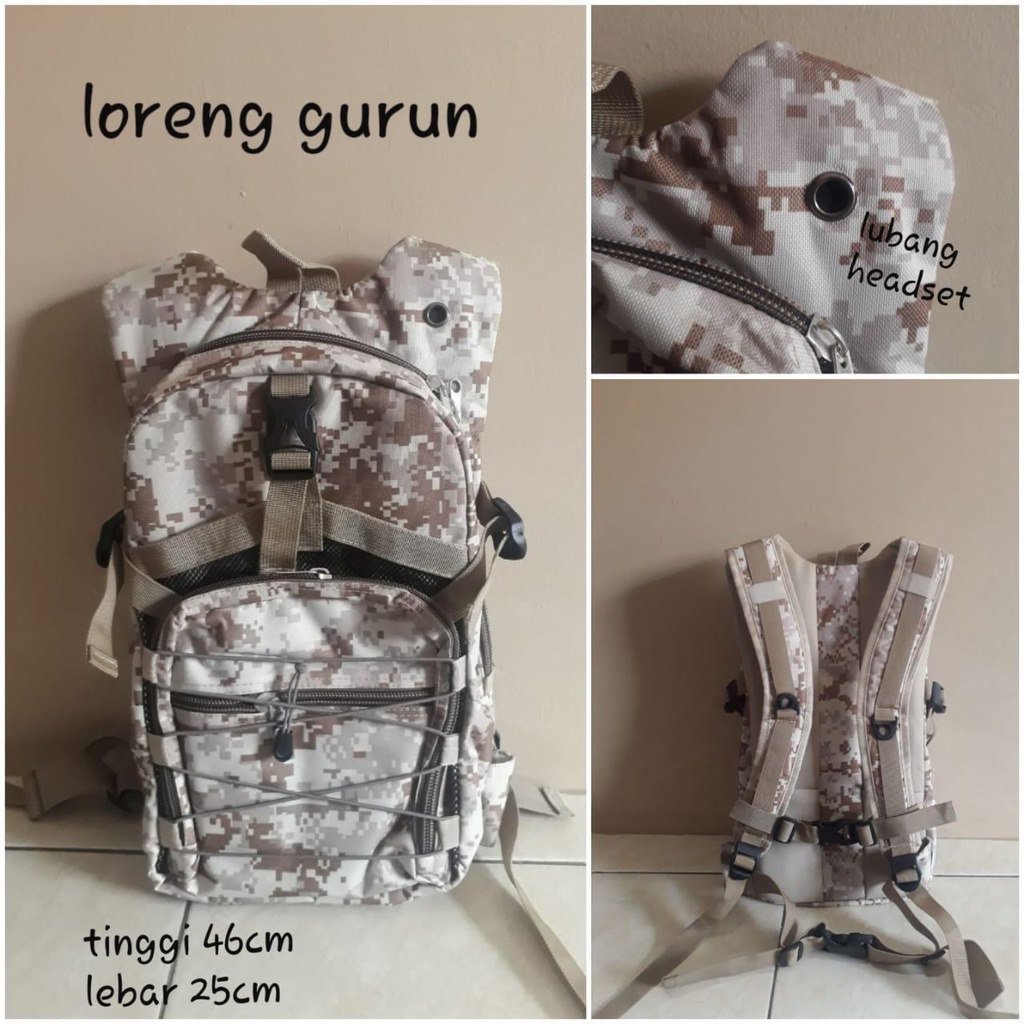 Tas Ransel sepeda Loreng Gurun Army