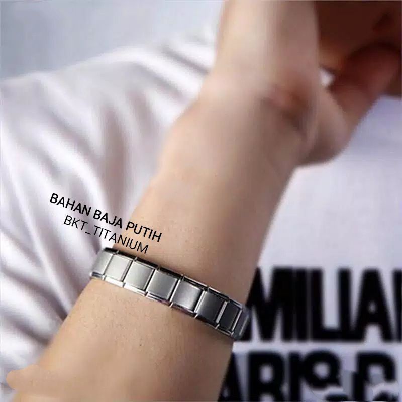 gelang titanium pria polos