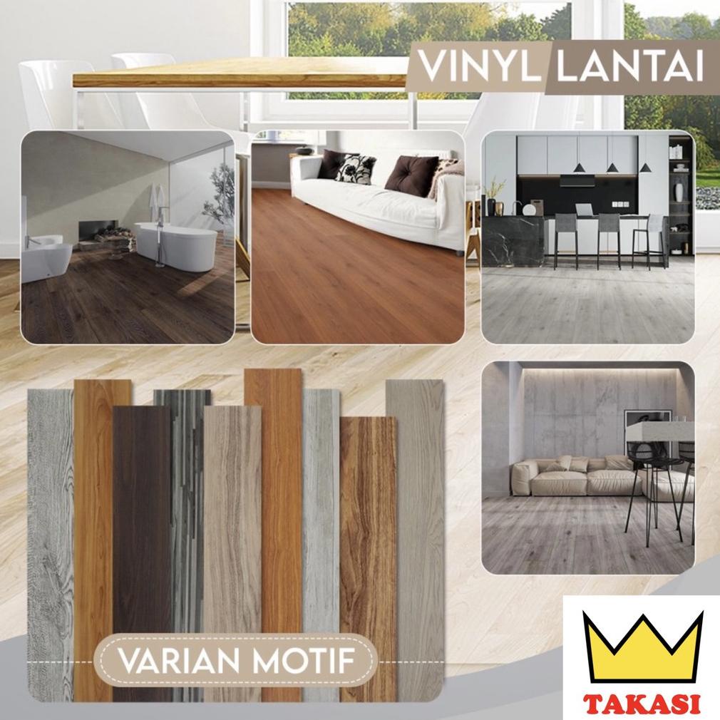 

PARKET LANTAI VINYL STIKER UKURAN 91,5cmx15,2cm TEBAL 2MM TINGGAL PASANG VINIL
