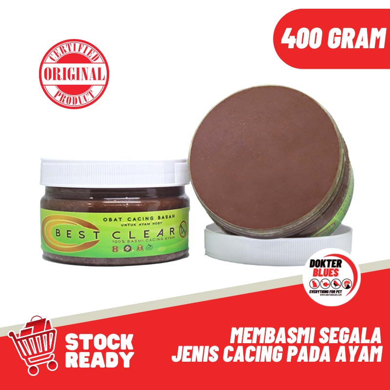 BEST CLEAR Besar (400gr) Obat Cacing Basah Ayam Laga