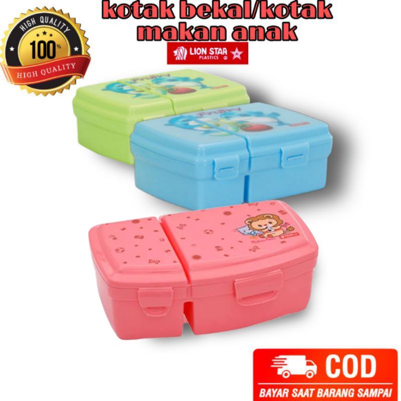 Kotak makan anak /kotak bekal /tepak makan lunch box tempat penyimpanan lion star