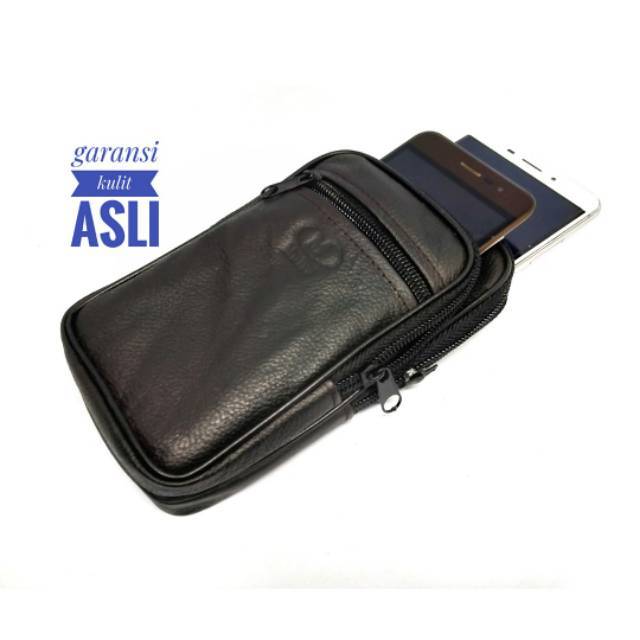 Dompet Sarung Tas selempang handphone Kulit asli ( ukuran 6,5 dan 5 inch)
