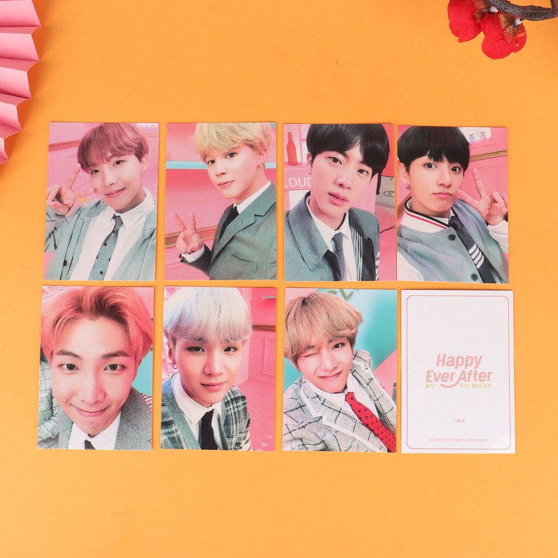 7pcs / set Kartu Lomo Foto BTS 4th Muster Happy Ever After Untuk Koleksi