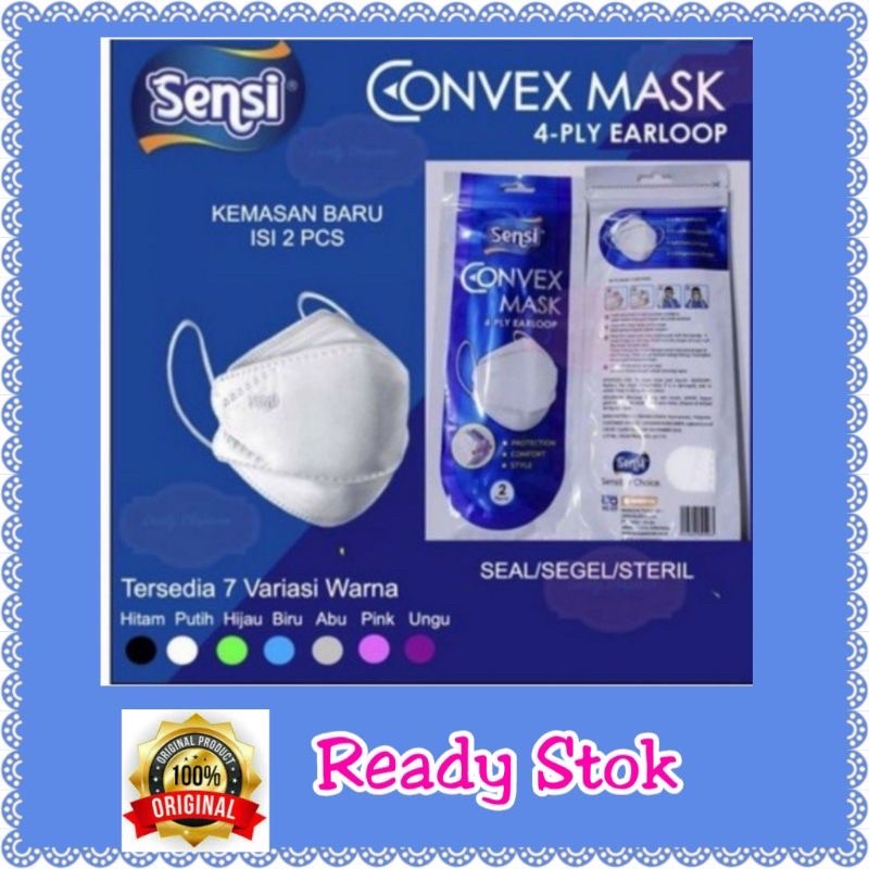 MASKER SENSI CONVEX MASK 4Ply ISI 2Psc/Sachet HYGENIST