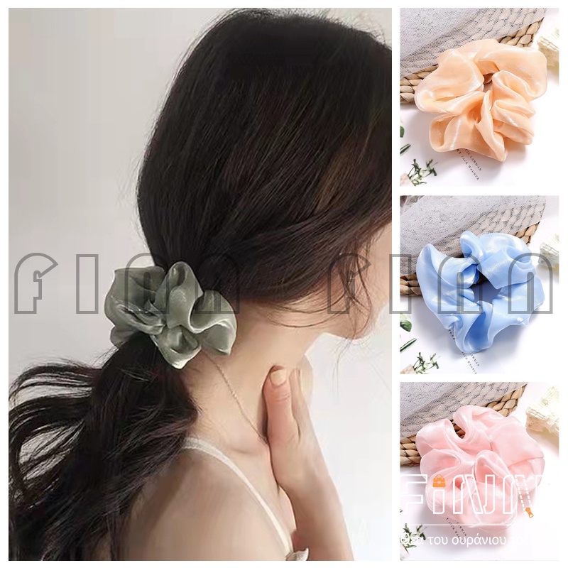 Scrunchie Rambut Satin Untuk Wanita Aksesoris Rambut - Cepol Rambut