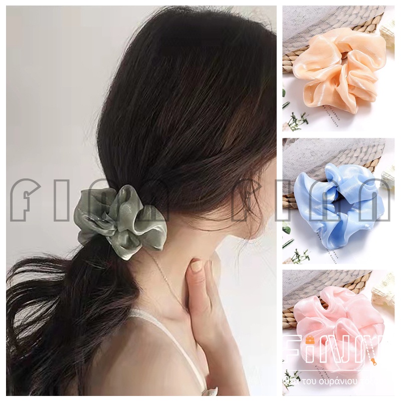 Scrunchie Rambut Korean Satin Untuk Wanita Aksesoris Rambut Import - Cepol Rambut