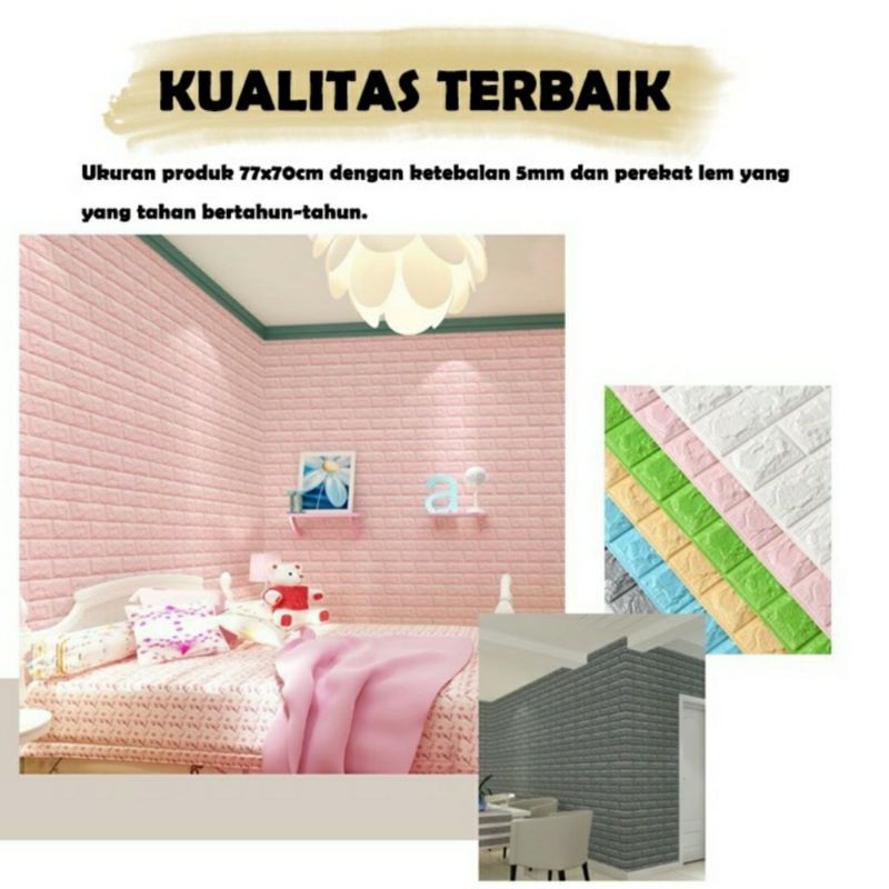 [READY] WALLPAPER FOAM DINDING RUMAH KAMAR 70 X 77 CM / WALPAPER DINDING TEBAL Motif BATA 3D PUTIH ukuran 70 x 77 cm MAKASSAR ANTARIKSA MKS T11