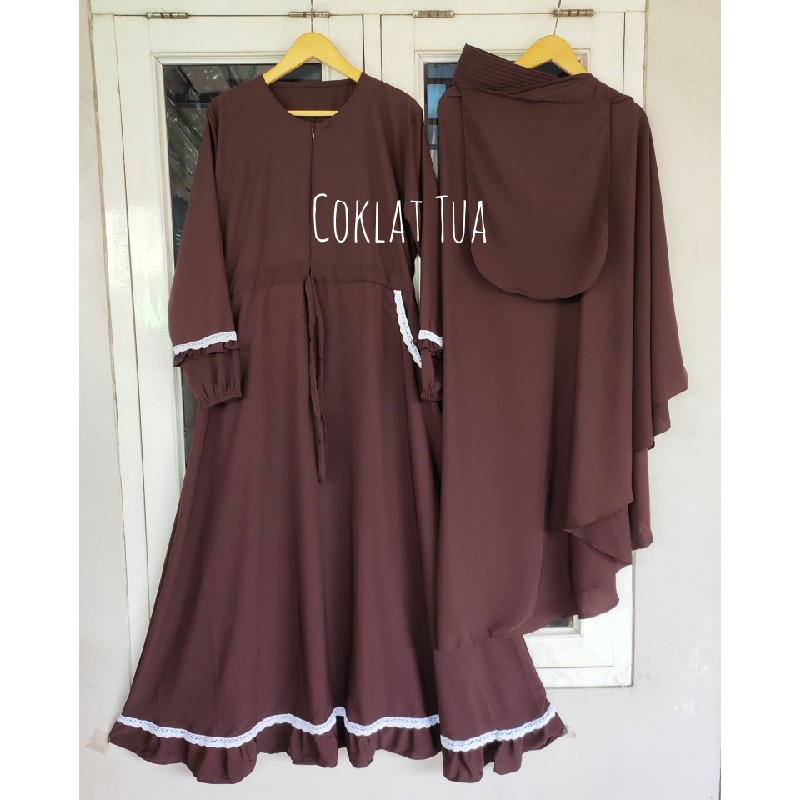 (COD) TERLARIS..!! GAMIS SET SYARI NABILAH/GAMIS WOLFIS SYARI SET HIJAB DAN CADAR-Coktu