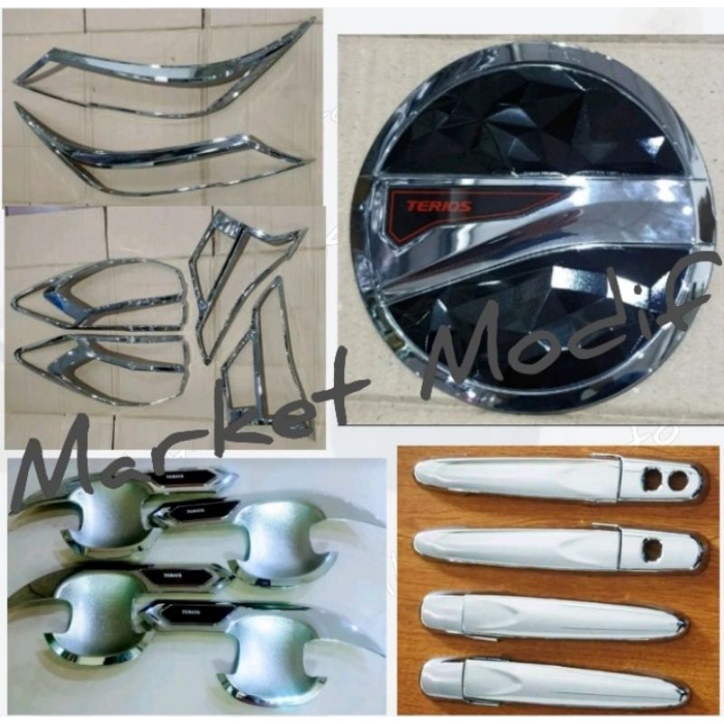 Paket Garnish Lampu-Handle-Outer-Tank Cover Chrome Terios 2018-2021