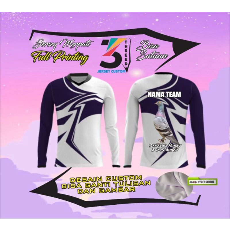 Jersey merpati lengan panjang costum