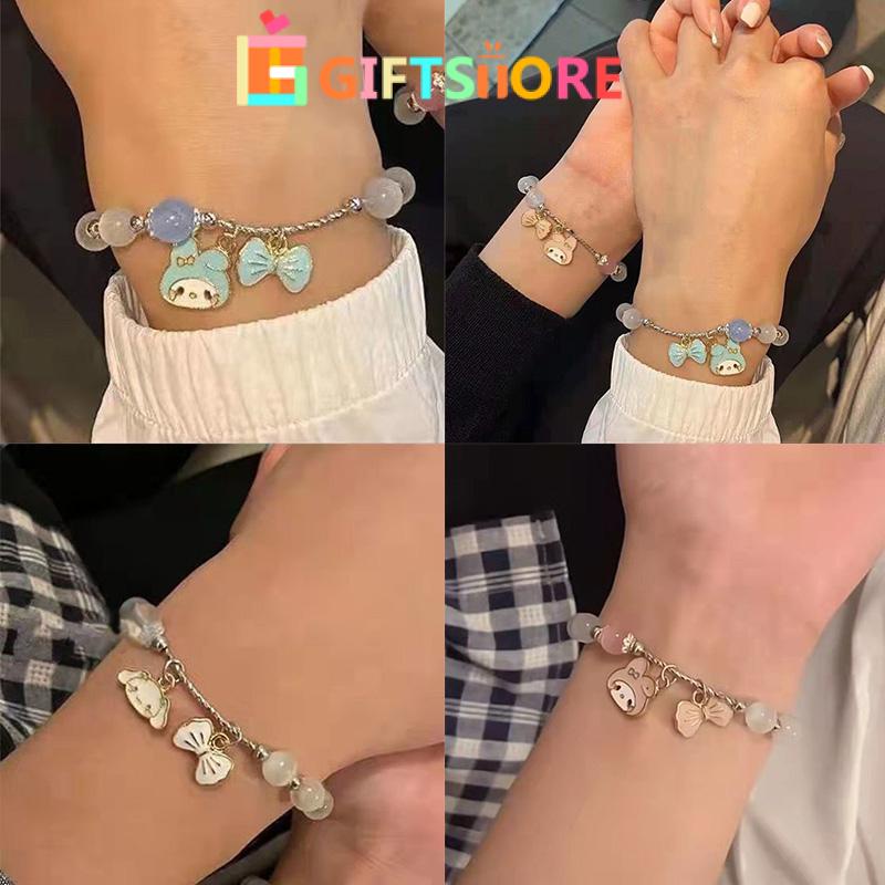 COD Gelang Giok Kulome Melody Cinnamon Anjing Kecil Warna Silver Untuk Wanita Lucu Sederhana Gelang 