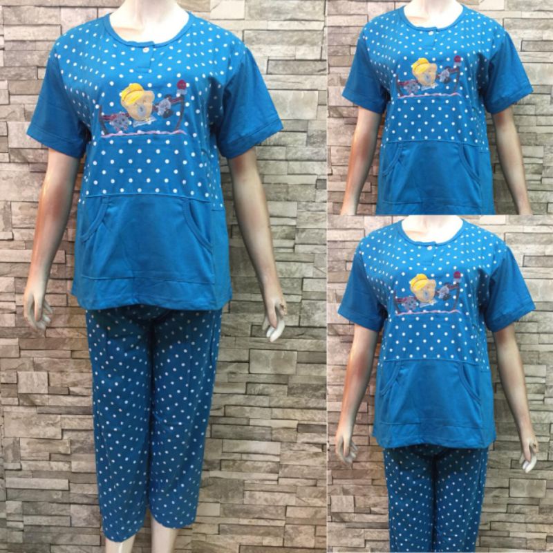 CP SIELIE WARNA | BAJU TIDUR DEWASA| PIYAMA | COD-6048 Biru