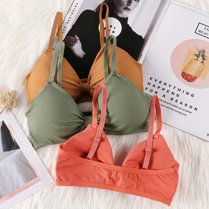 Alibaba1688 Bra Wanita Cute Small Thin Chest Sexy Halfcup Tanpa Kawat