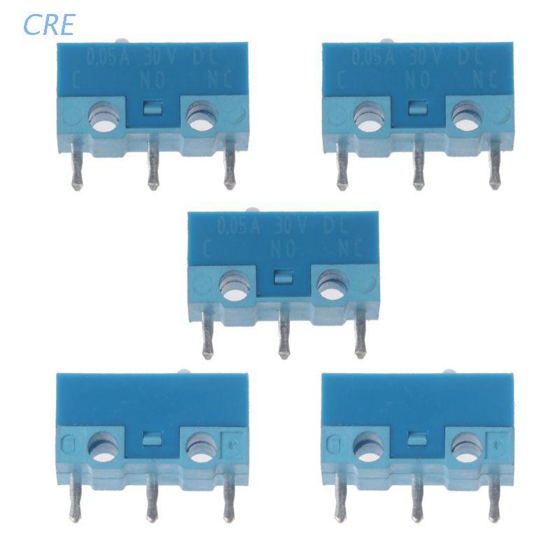 Cre 5pcs Original Huano Mouse Mikro Switch Silver Alloy 20 Juta 0.74n Motif Polkadot Biru Putih Lifetime