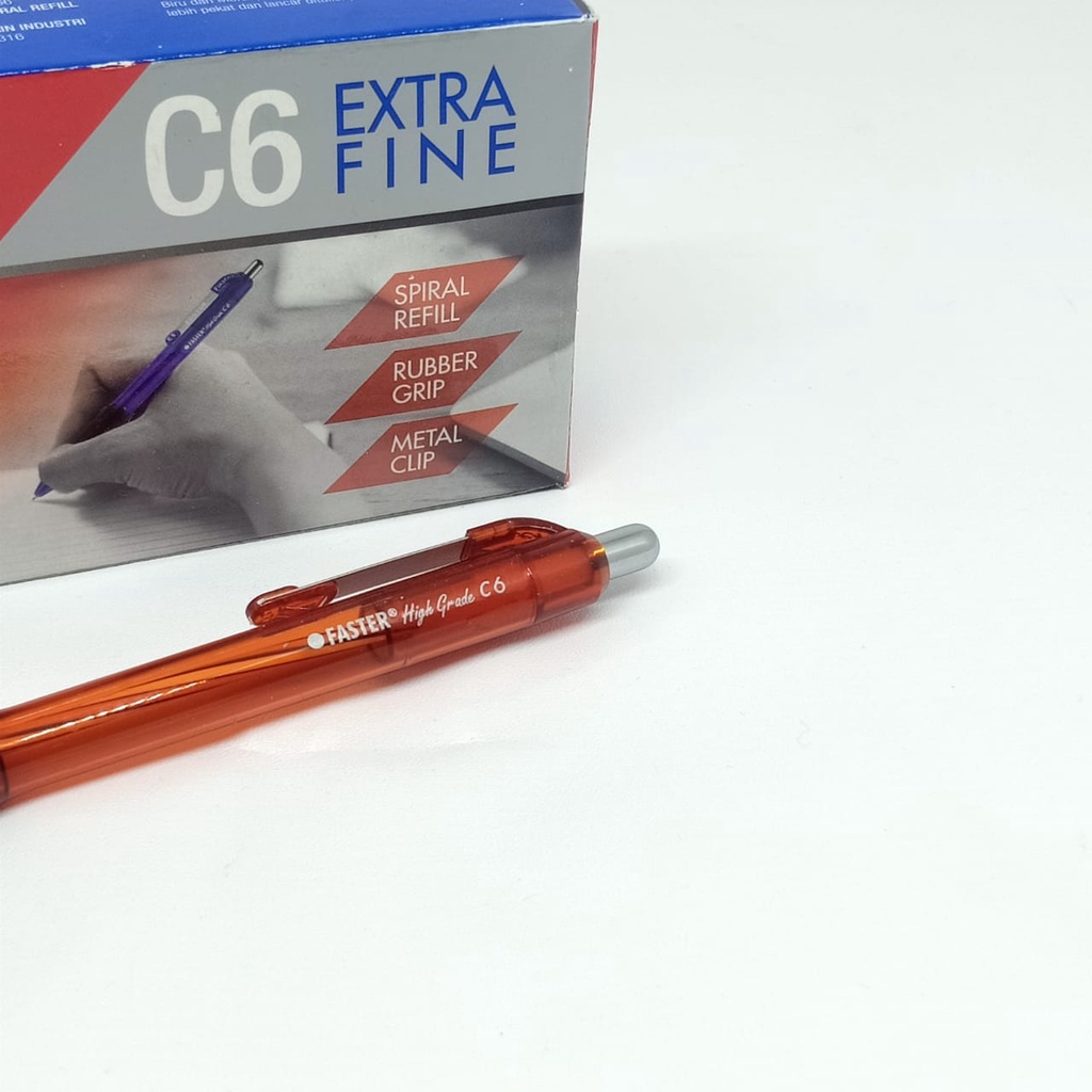 

Pulpen Faster C6 Ekstra Fine 1 Box - Alat Tulis Kantor Bolpoin