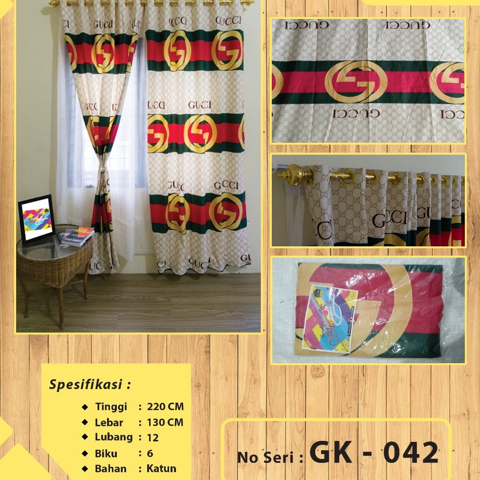 Gorden Jendela Karakter | Gorden Minimalis Pintu | Bahan Katun Model Smokring | Motif Bunga Karakter