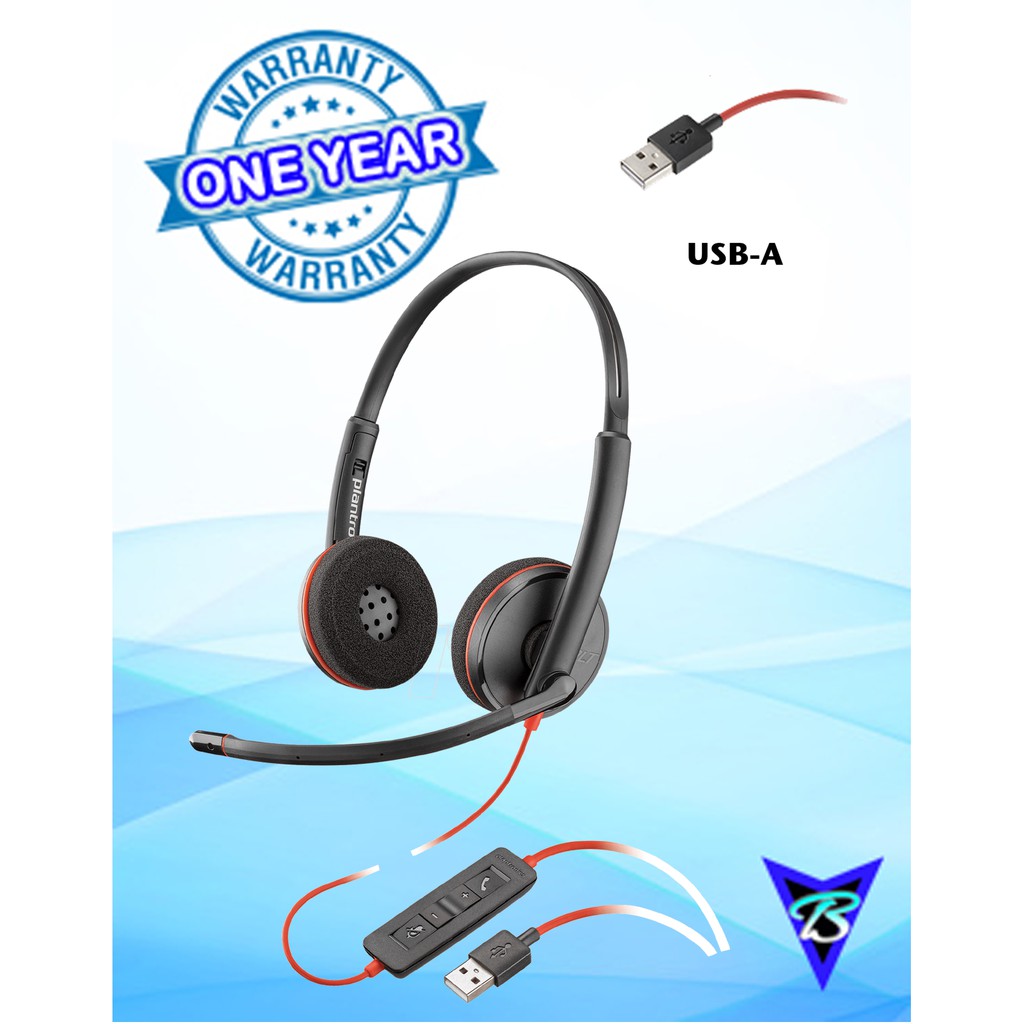 Plantronics POLY Headset Blackwire C3220 USB A (Plastik)