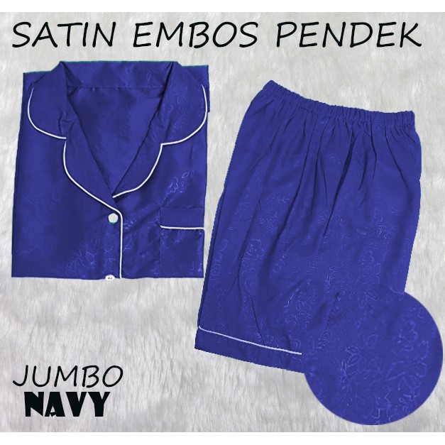 HipNop SATIN PP EMBOS JUMBO BAJU TIDUR WANITA CELANA PENDEK  PIYAMA CEWE CEWEK SLEEPWEAR MAROON-2