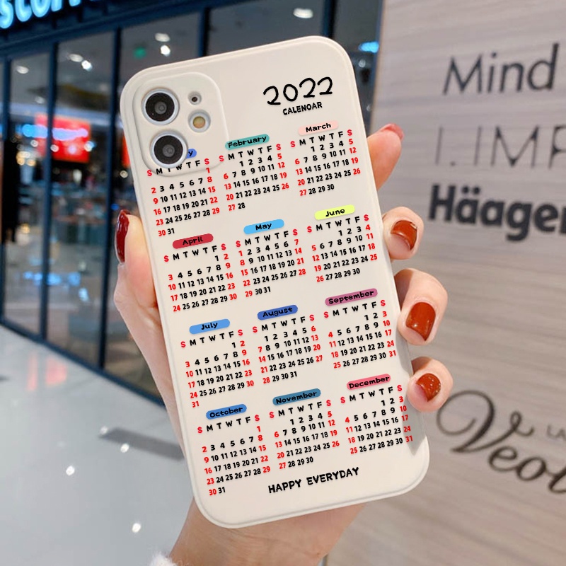 Case Desain Kalender 2022 Untuk Vivo Y20 Y50 Y30 Y15 Y12 Y11 S1 Y51 Y66 Y67 Y7S Y17 Y3S Y19 Y5S Y21 Y33 Y31 Y53 Y55 Y75 T1 Y70 Y83 Y17 Y3S Y23 V7 Y85 Y81 V21 Y83