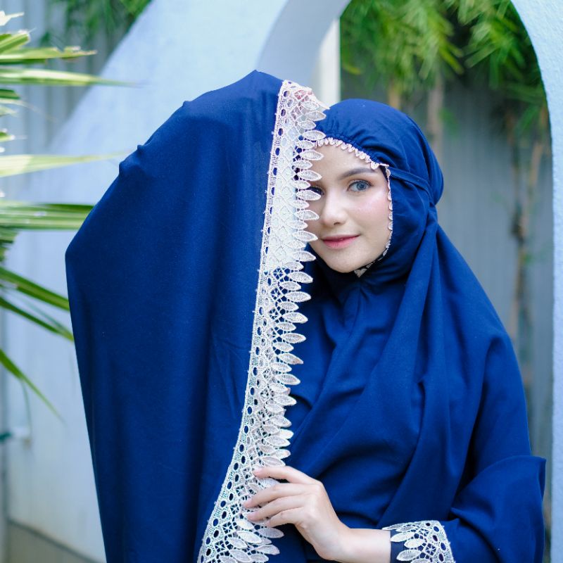 Mukena katun polos renda mewah NAIRA series