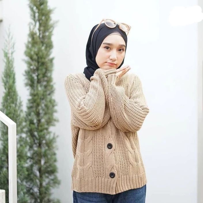 Cable Cardy Outer Rajut Tebal / Cardigan Rajut Kancing Terbaru / Outer Cardigan Wanita Bahan Rajut Premium