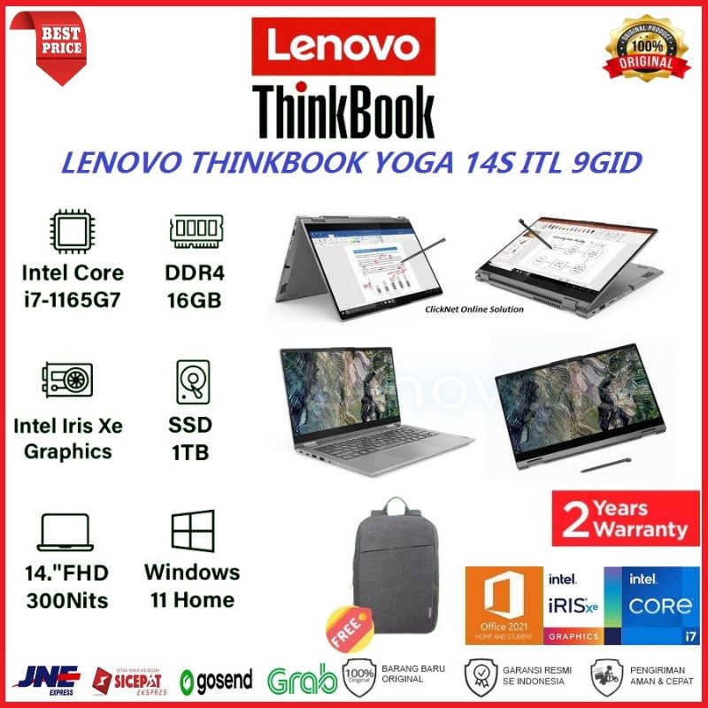 Lenovo ThinkBook Yoga 14S ITL-9GID I7-1165G7 16GB 1TB SSD TS WIN11 OHS