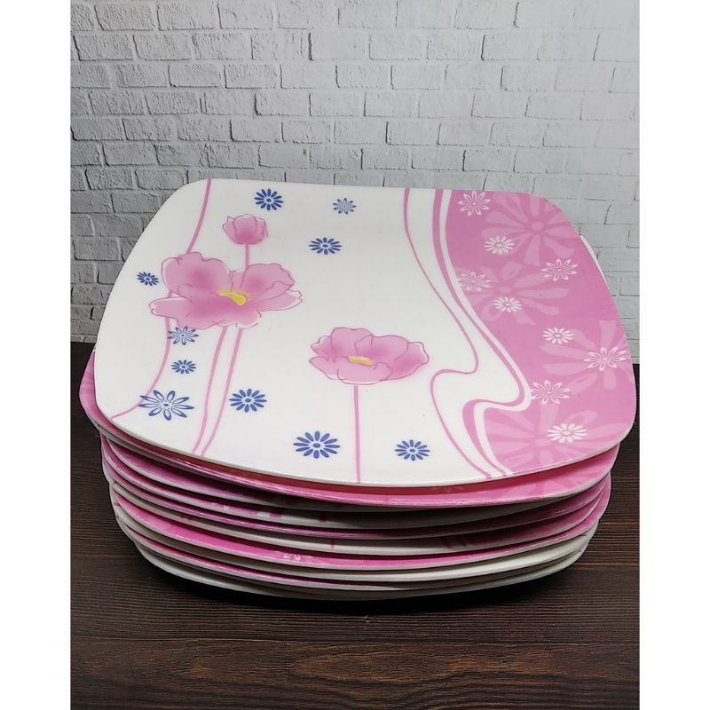 PIRING MELAMIN MOTIF BUNGA 6 PCS PIRING SAJI MELAMIN PIRING MAKAN