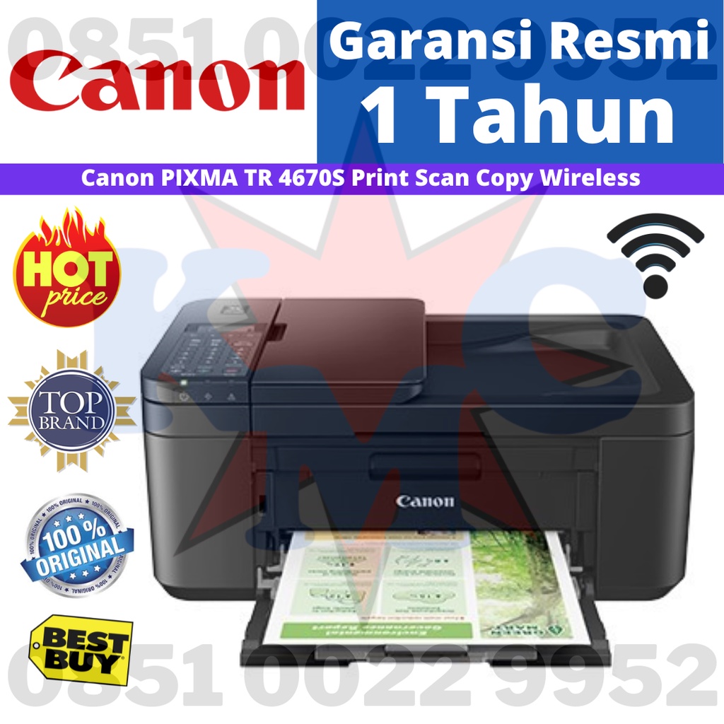 Printer Canon PIXMA TR4670S TR 4670S TR 4670 Print Scan Copy Wireless Resmi