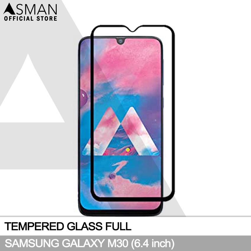 Tempered Glass Full Samsung Galaxy M30 (6.4&quot;) | Anti Gores Kaca - Hitam