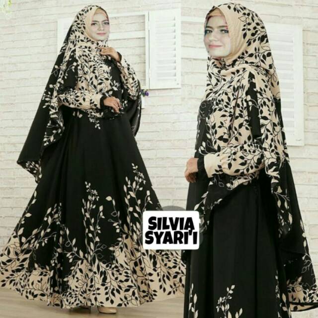 Gamis Silvia Syari Coksu + Jilbab | PAKAIAN MUSLIM | DRESS GAMIS | PAKAIAN WANITA | MUSLIMAH