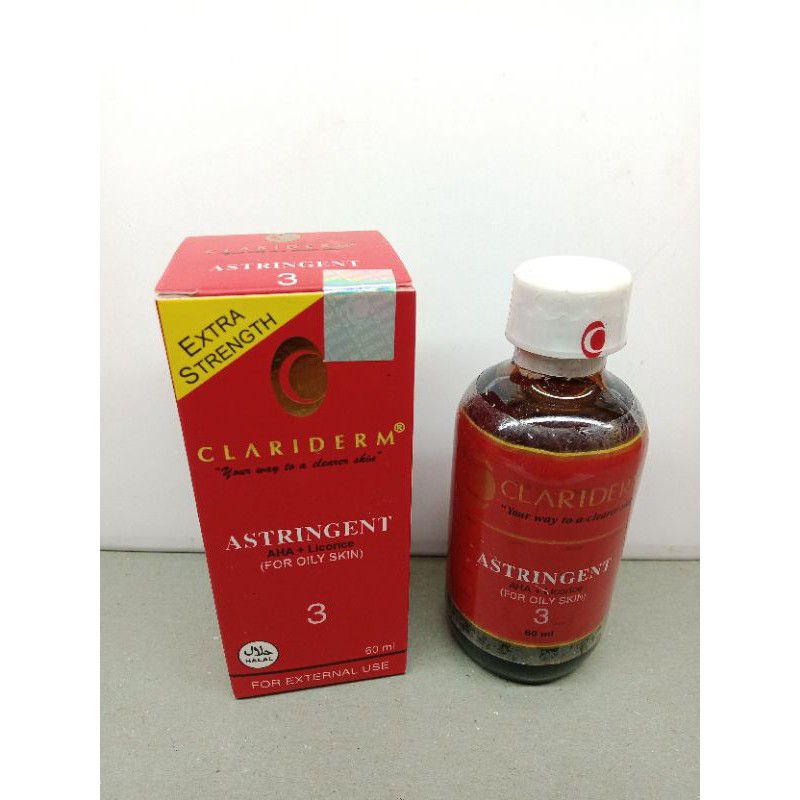 CLARIDERM 60ML FOR OILY SKIN ATAU TONER KLARIDEM Murah(eceran)