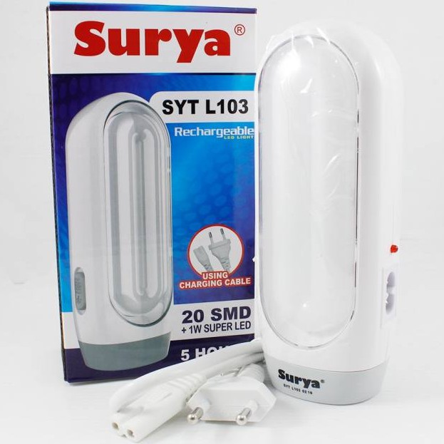 Surya SYT L103 Senter LED Super Terang / Lampu Emergency 2 in 1 Rechargeable