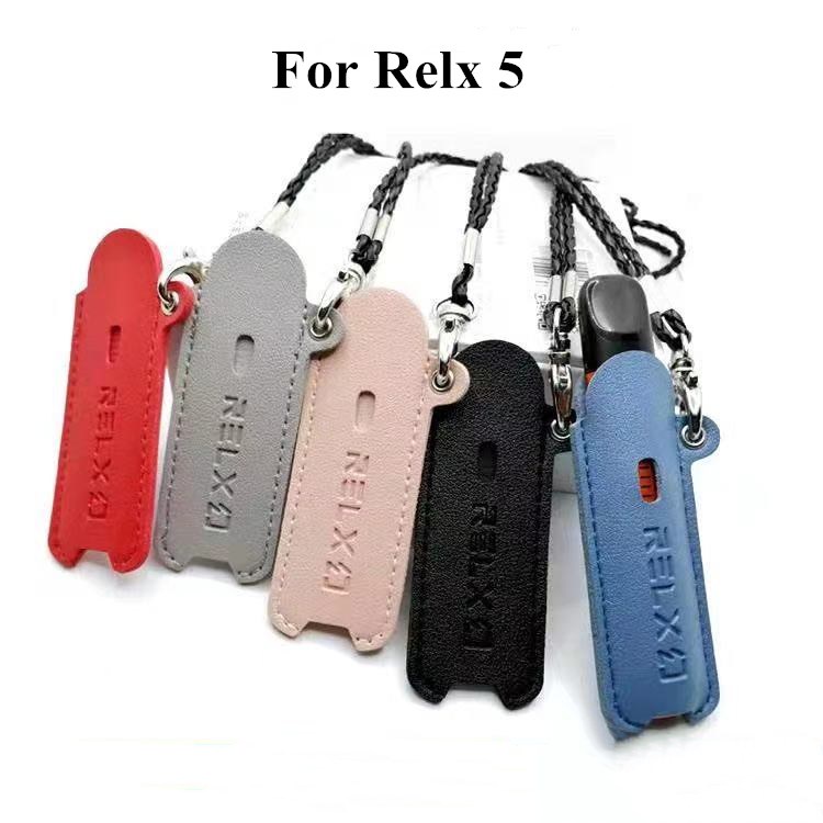 [Ready Stock] Leather case for Relxa 5 protective texture anti-slip wrap skin sleeve cover shell with free lanyard