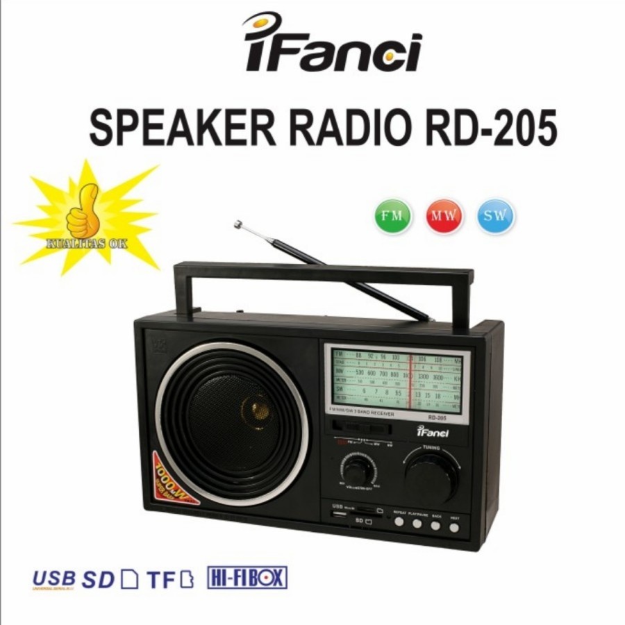 COD Radio Jadul Portable 3 Band Super Bass USB/SD Card/TF IFanci RD 205 / RADIO 3 BAND INFANCI RD 205