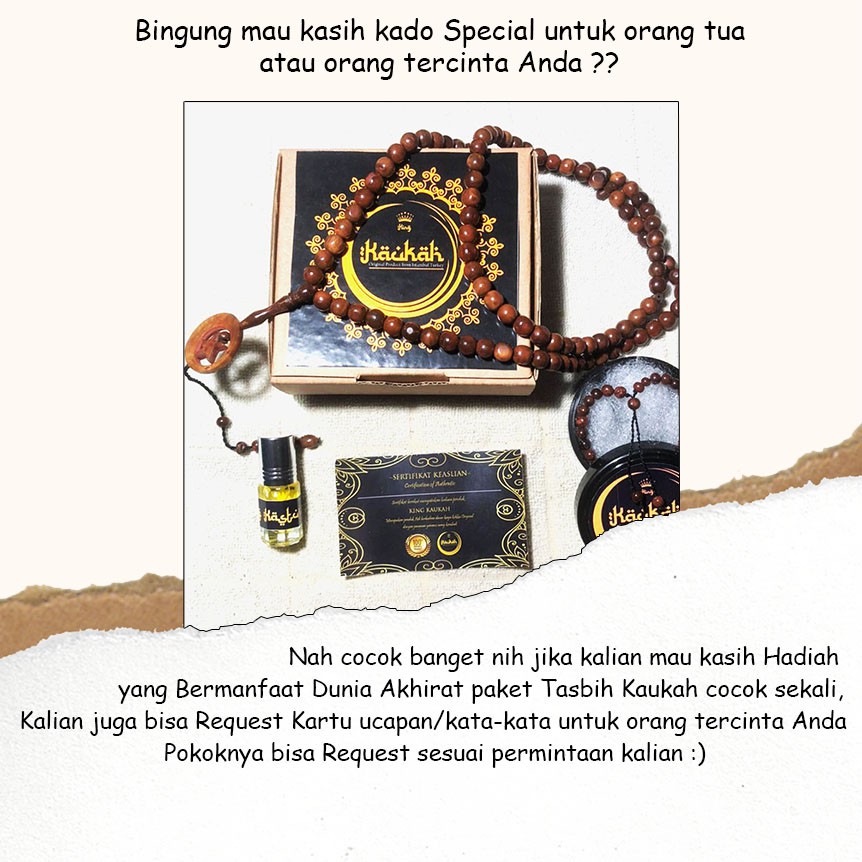 Tasbih kaukah kokka koka 1000 Butir Asli BERSERTIFIKAT Bonus Parfum&amp;Gelang King kaukah