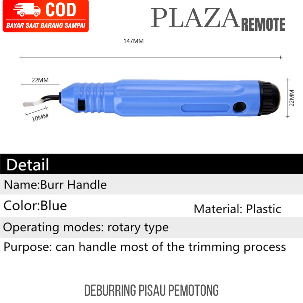 CUTTER POTONG PENGKIKIS PEMANGKAS DEBURRING GENGGAM KAYU PLASTIK ALUMUNIUM