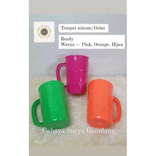 (3pcs) Gelas  Bir Plastik Gagang/Gelas ice/Gelas kopi