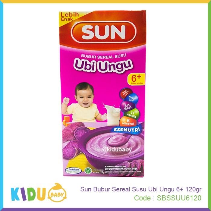 Sun Bubur Cereal Susu usia 6 bulan keatas 120gr Bubur Bayi Sehat MPASI Kidu Baby