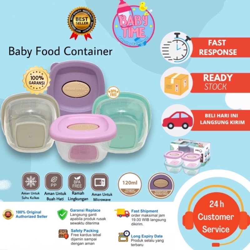 4in1 Baby Food Container Tempat Mpasi Bayi Wadah Mpasi Bayi Kotak Makanan