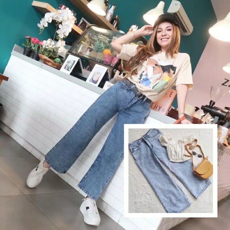 CELANA WANITA KULOT SYAKIRA SNOW / CELANA JEANS REMAJA / CELANA REMAJA / CELANA JEANS WANITA / CELAN