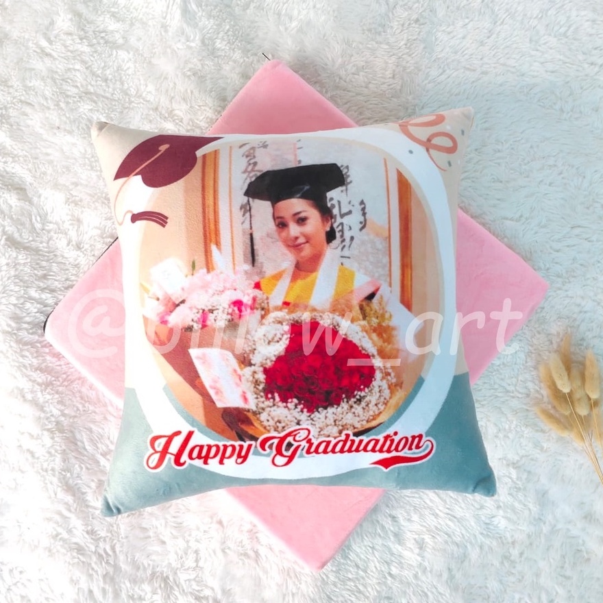 Pillowart - Bantal Custom Foto Fullprint 40x40 cm | Hadiah Ulang Tahun / Wedding / Wisuda - ART003