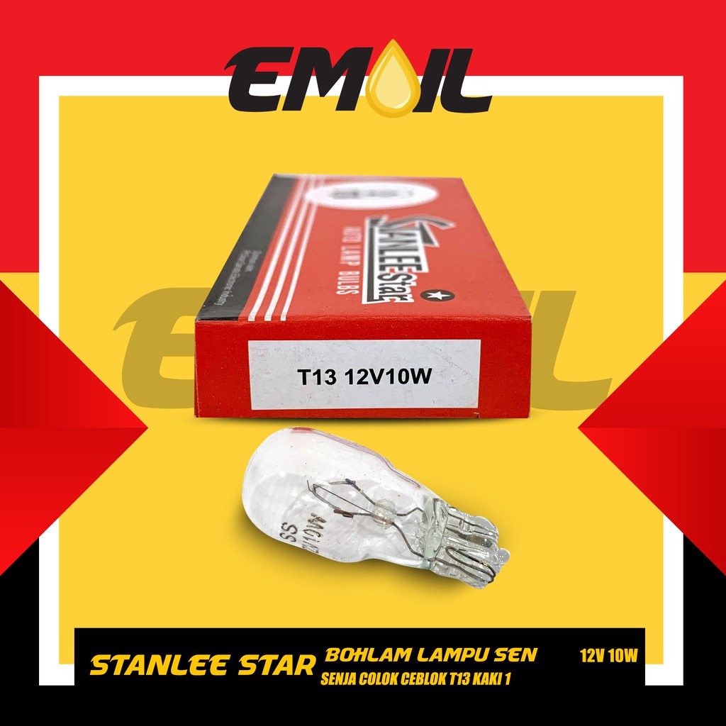 Bohlam lampu sen senja colok ceblok 12v kaki 1 T13 10w merk stanlee star