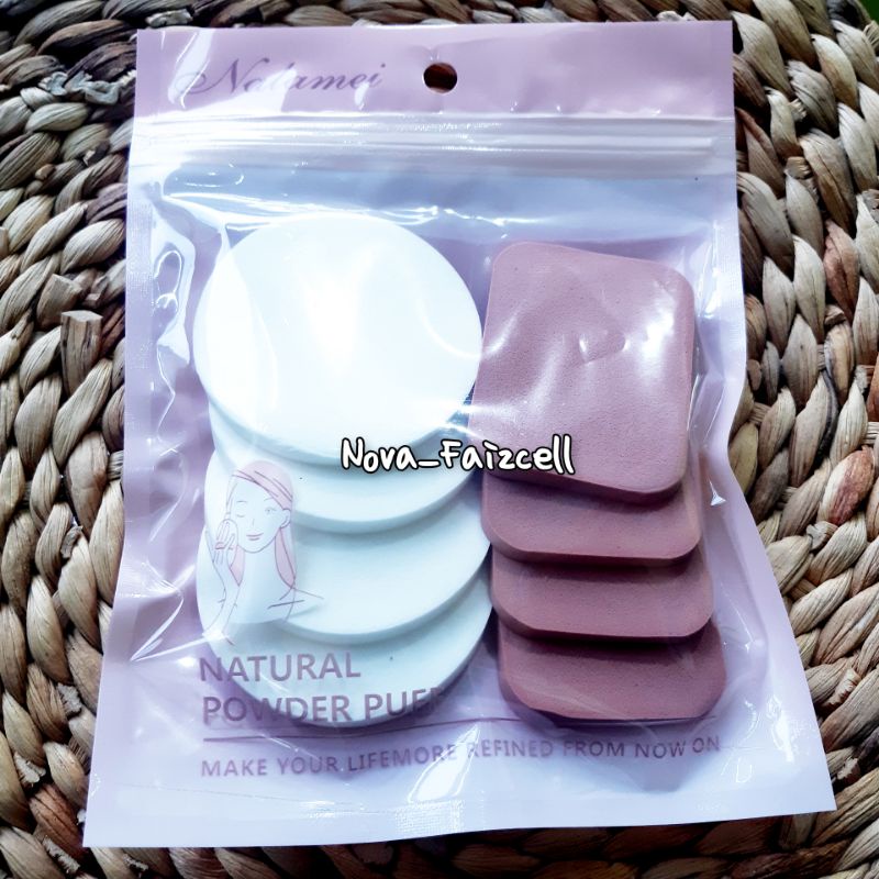 8in1 / Set - Sponge bedak / applicator sponge / Rembuk bedak / Sopnge blender / Spnge Bedak / Sponge Make Up