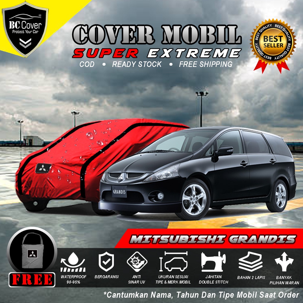 Body Cover Mobil Mitsubishi Grandis Outdoor Waterproof / Sarung Mobil Grandis Waterproof / Selimut Tutup Mantol Kerudung Mantel Penutup Mobil Mitsubishi Grandis Waterproof Outdoor Anti Air