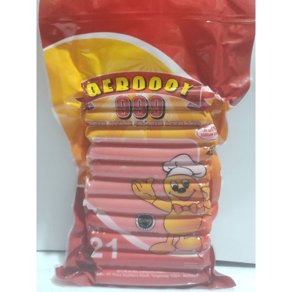 

Sosis Ayam (basis merah) gebooy 999(isi 21 biji)