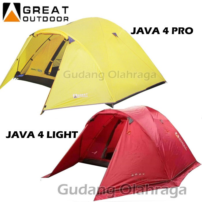 Tendaki Tenda Camping Dome 4 Orang Great Outdoor JAVA 4 LIGHT, JAVA 4 PRO, NSM 4.0 Double Layer