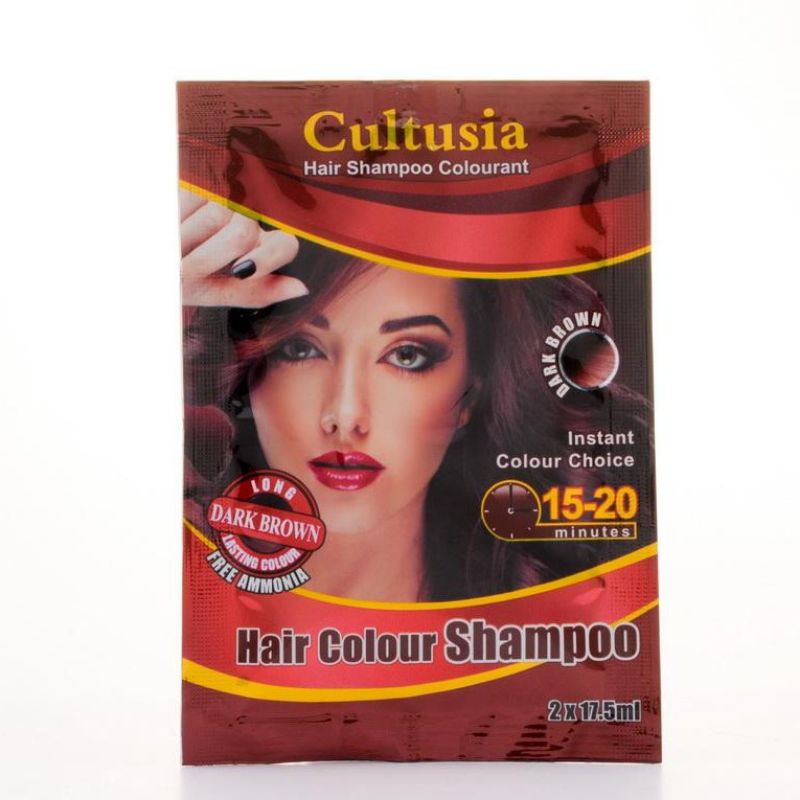 Cultusia Hair Shampo / Cat Rambut Black / Dark Brown ( Ecer )