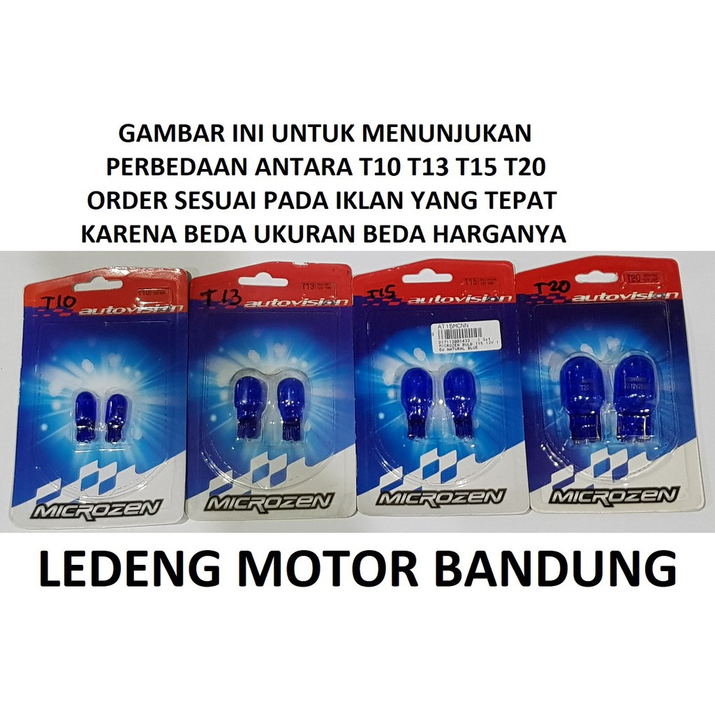 T15 Autovision Microzen Blue Lampu Bohlam Sen Senja Mobil 12v 16w