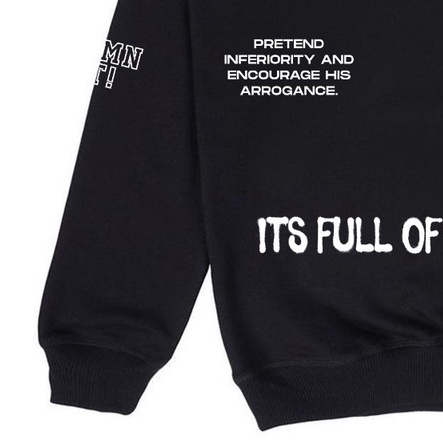 Sweatshirt Crewneck EGTN Bulshit Black Keren Simple Terbaru